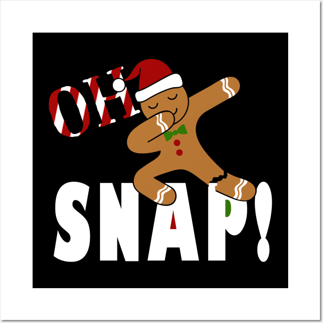 Oh Snap Dabbing Gingerbread Man Broken Leg Wall Art by TLSDesigns